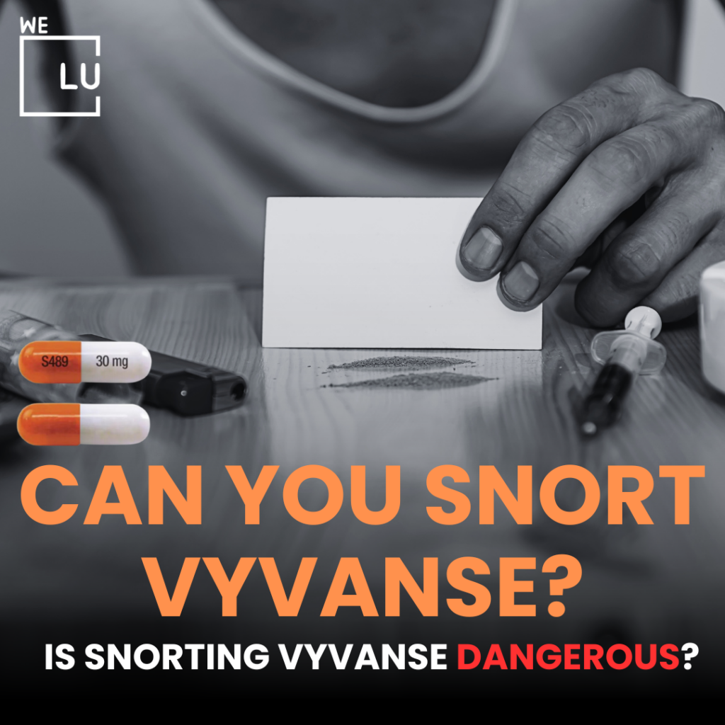 Can you snort Vyvanse? Vyvanse is a prescription drug that is usually taken orally. It is sometimes misused via snorting to get a faster high.