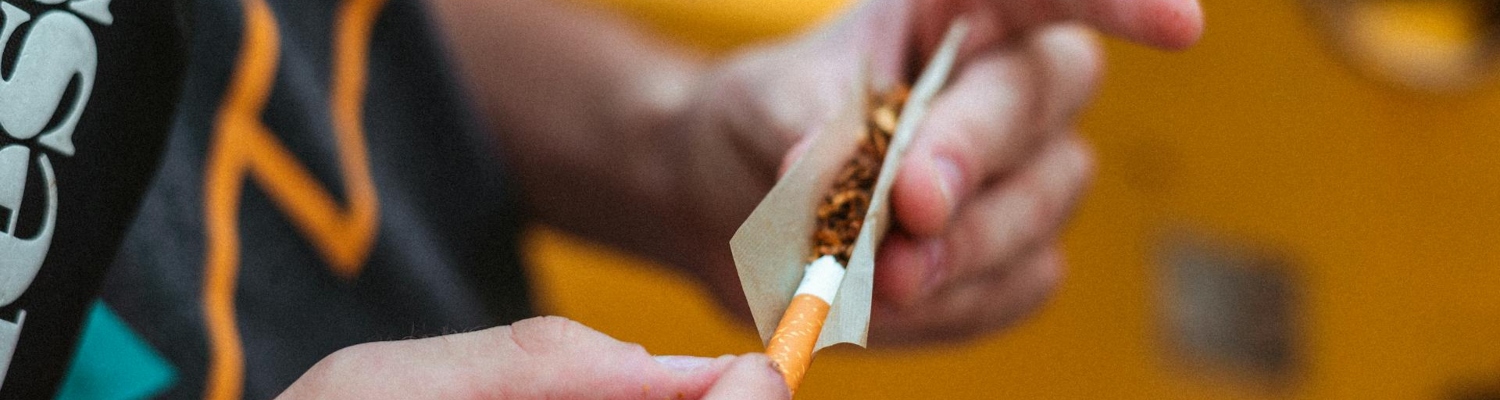 a man making a joint 